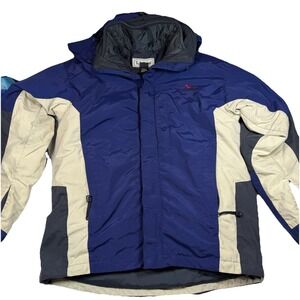 Vintage 90s L.L. Bean 3-in-1 Mountain Classic Jacket Red Logo Blue S Gorpcore